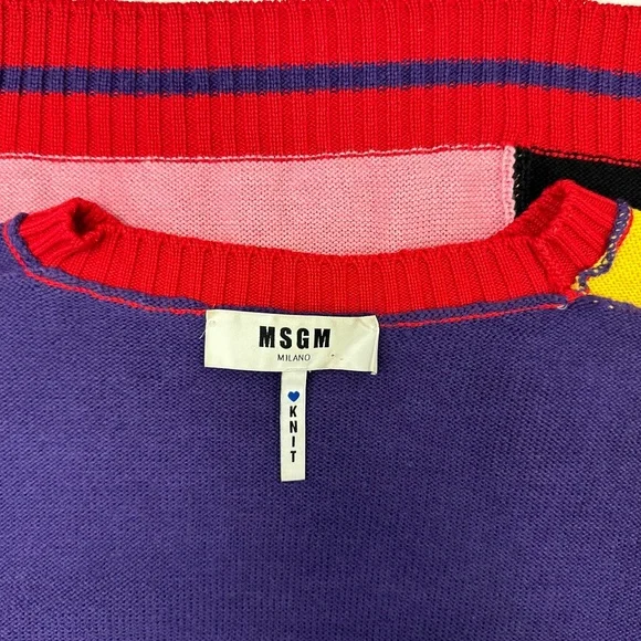 MSGM Color Block Patchwork Wool-Blend Sweater (Multicolored) - Picture 14 of 16